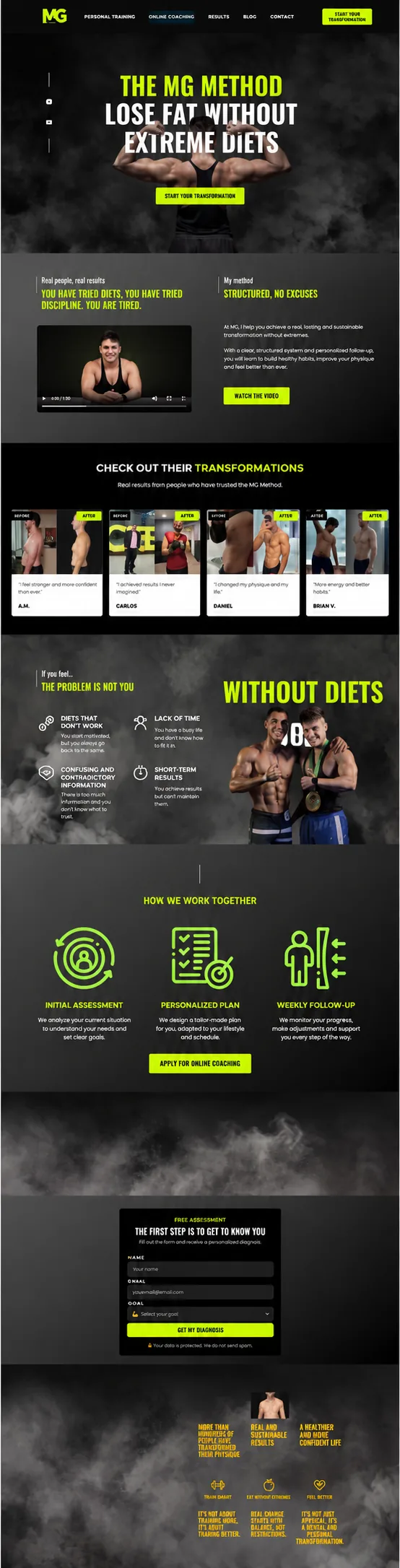 Full website of Método MG