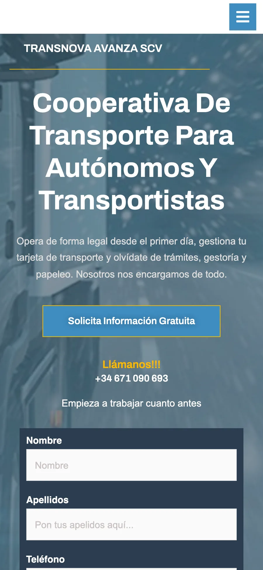 Transnova Avanza on mobile